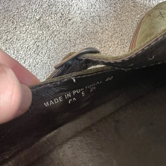 Dansko Fran Size 40 Olive Green Suede Mary Jane Shoes Cottage-core Chunky Y2k - Picture 7 of 7